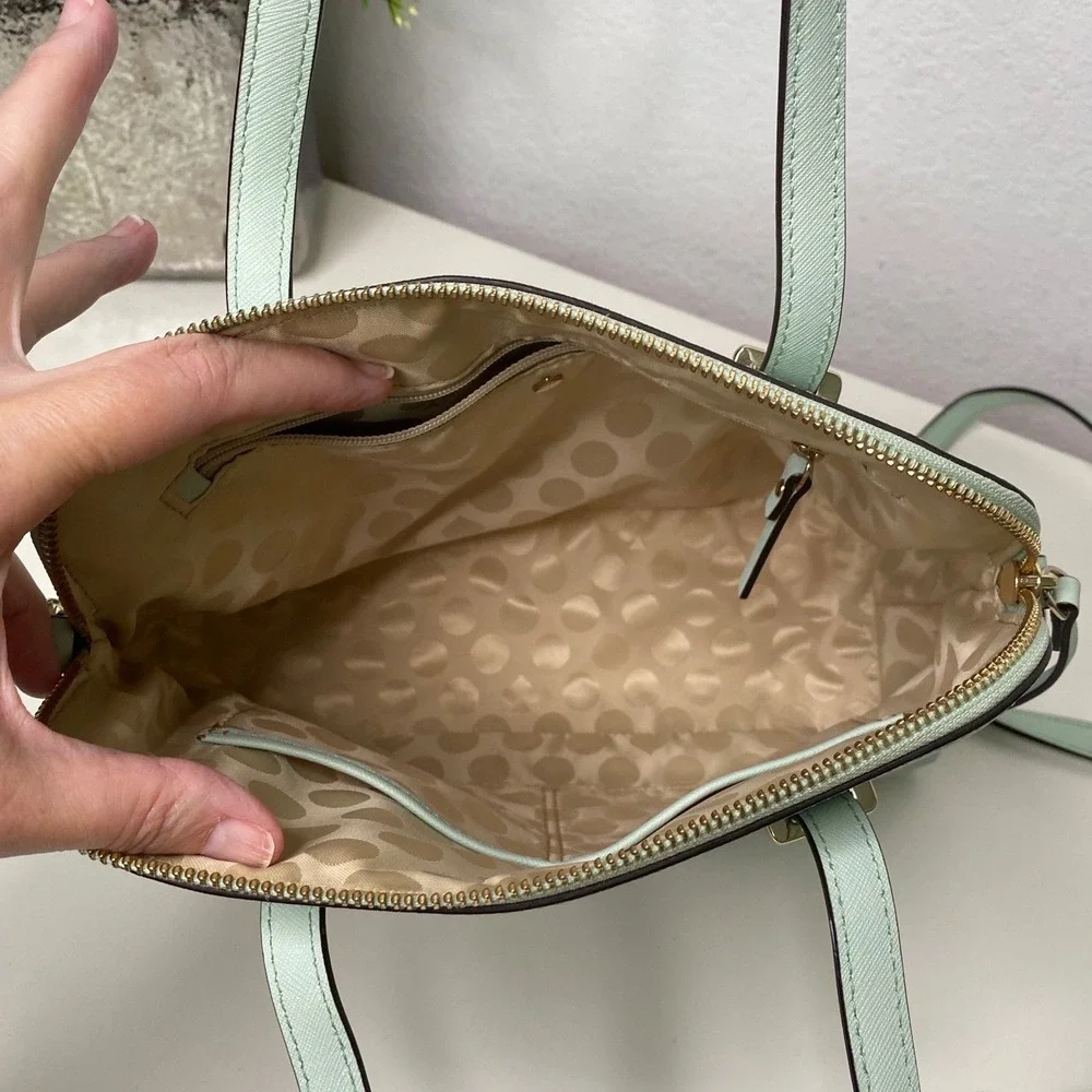Kate Spade Cedar Street Maise Satchel in Mint Mojito Saffiano Leather Dome Bag - Picture 7 of 11